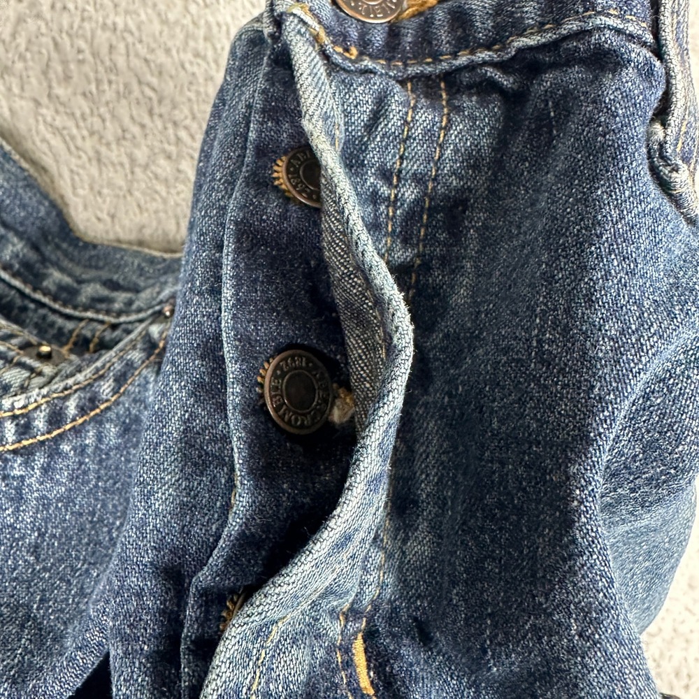 Vintage Abercrombie & Fitch Bootcut Jeans Mens 30x34 Blue Preppy Button Fly 90s - Picture 5 of 15